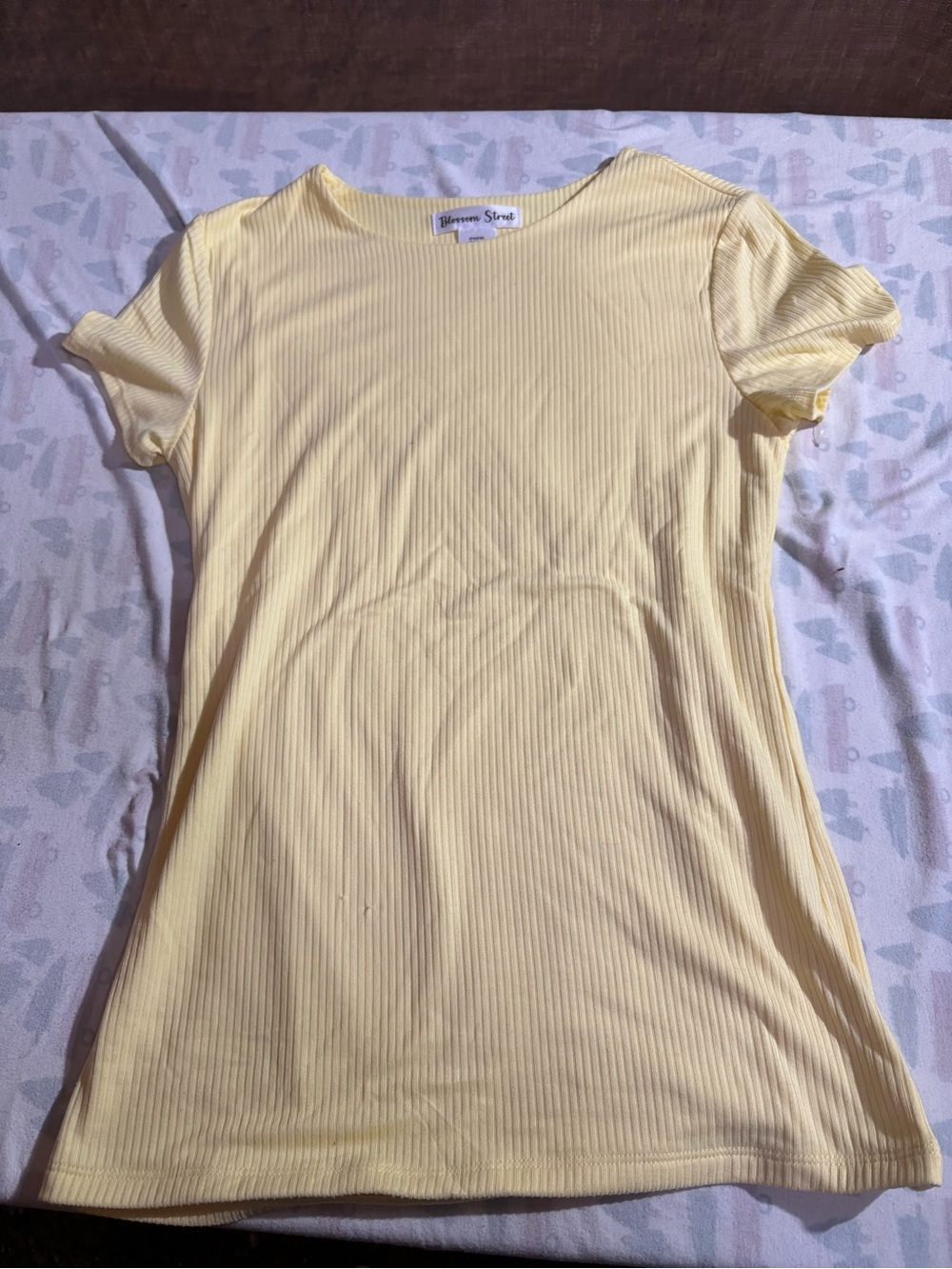 Classic Yellow Ribbed Short Sleeve Tee